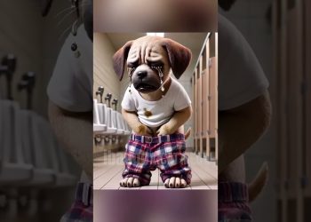 Oh shit puppy poop 💩 in Pent (subscribe please) #cat #aicat #puppy #aiart #catlovers #kitten