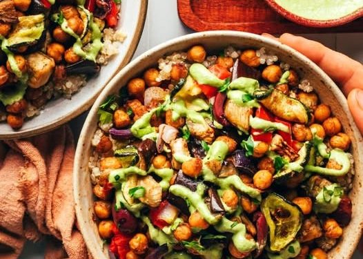 Roasted Chickpea and Veggie Bowls with Green Tahini Sauce — New Hampshire Animal Rights League