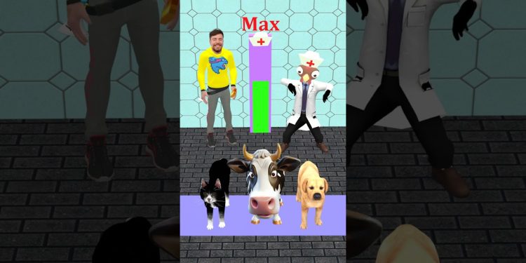 Cow, Cute Cat and Cute Dog? Which animal will get the doctor hat? #dog #cat #shorts