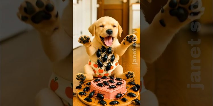 Cute dog ate the Beatles along with the cake 😭 #ai #baby #dog