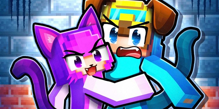CAT and DOG FORBIDDEN LOVE In Minecraft!