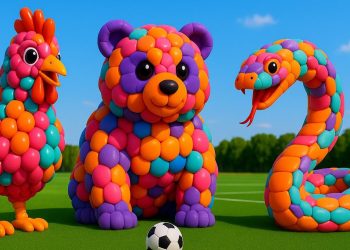 The mascot vibrato assistant dog placed on the football field is popular, co-produced, and creative
