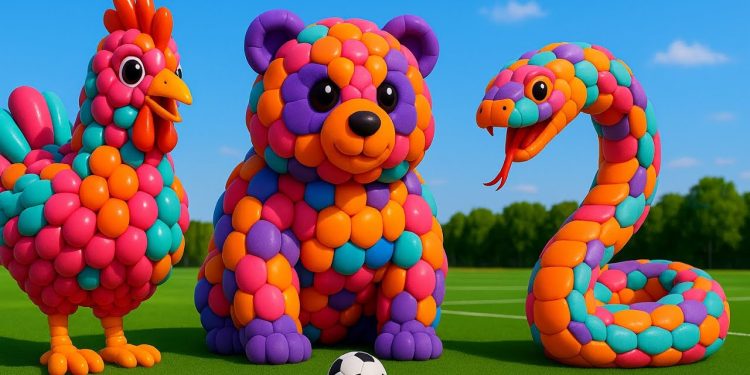The mascot vibrato assistant dog placed on the football field is popular, co-produced, and creative