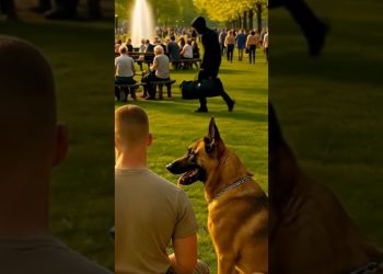 K9 dog saves people in the park  #dog #saves