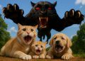 Mama Cat, Ginger Kitten & Abandoned Puppy Bullied by Dogs — Stray Kitten Becomes Puma to Save Them Mama Cat, Ginger Kitten & Abandoned Puppy Bullied by Dogs — Stray Kitten Becomes Puma to Save Them