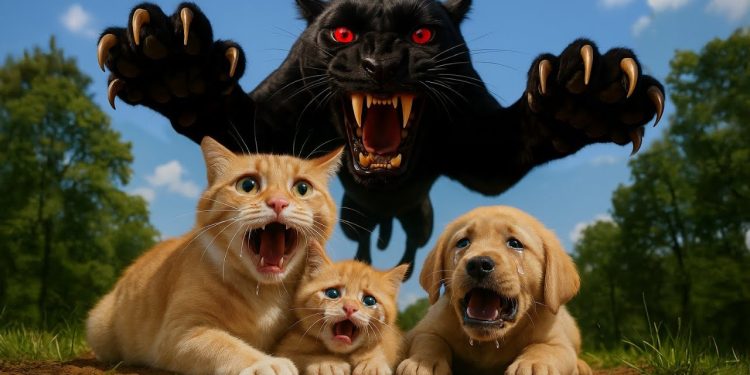 Mama Cat, Ginger Kitten & Abandoned Puppy Bullied by Dogs β Stray Kitten Becomes Puma to Save Them Mama Cat, Ginger Kitten & Abandoned Puppy Bullied by Dogs β Stray Kitten Becomes Puma to Save Them