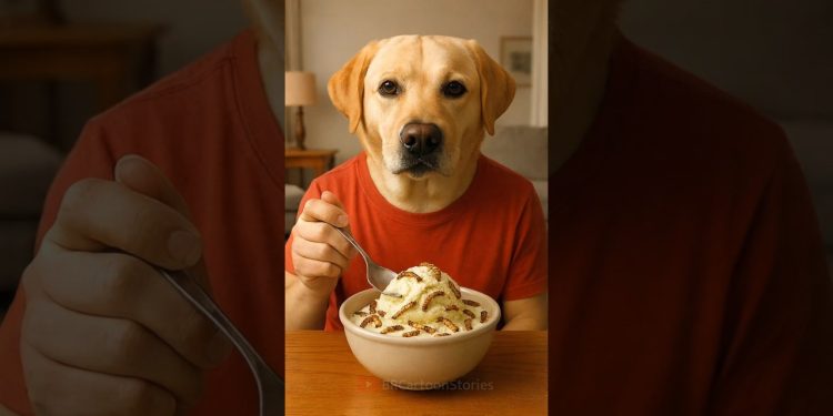 The dog ate insect ice cream || BRCartoonStories #shorts #dog #insects #ai #aivideo