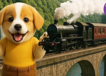 Baby Puppy’s Dream Train Ride 🚂❤️ Mama & Papa’s Special Surprise