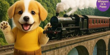 Baby Puppy’s Dream Train Ride 🚂❤️ Mama & Papa’s Special Surprise