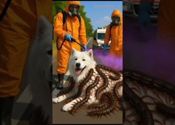 Dog Rescued from centipedes Attack by Rescue Team #animals #dog #funny #save