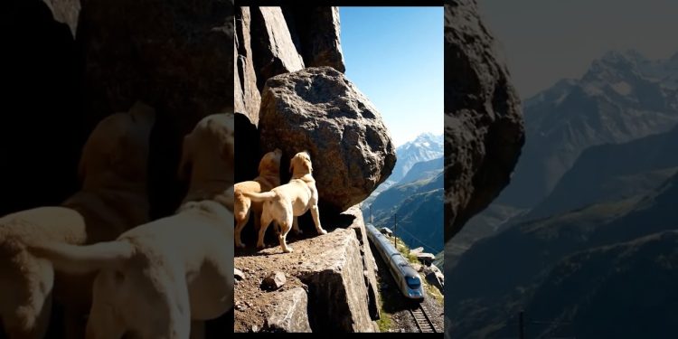 Labrador Retriever Mom Save a Train #dog #animals #labrador #goldenretriever #rescue