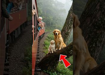 Golden Retriever Mom and Puppy Save a Train #dog #goldenretriever #rescue #animals