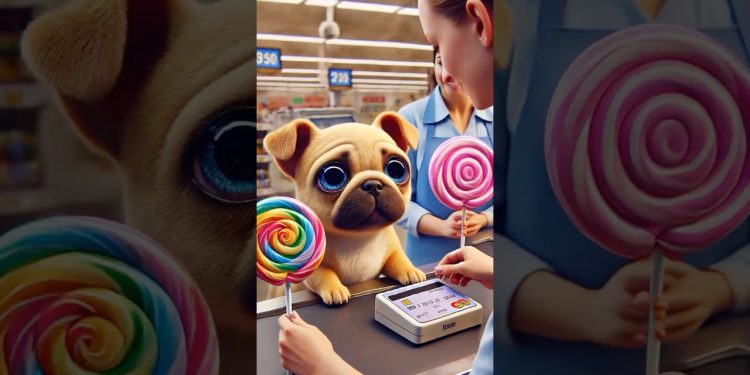 Dog’s Little Heroic Act: Biggest Lollipop for the Brightest Smile! 😢➡️😊 #shorts #cute #dog