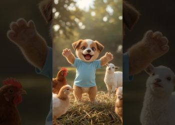 Funny Puppy Dancing on a Haystack 🐶🌾 Cutest Farm Dog Shorts | #Shorts #DogDance