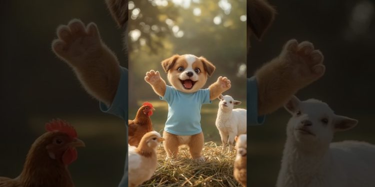 Funny Puppy Dancing on a Haystack 🐶🌾 Cutest Farm Dog Shorts | #Shorts #DogDance