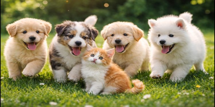 🐶✨Playful Little Puppies Running on the Lawn | Cute Dog Video & Puppy Sounds